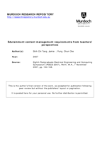 Edutainment content management requirements from teachers' perspectives