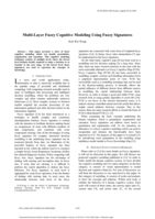 Multi-layer fuzzy cognitive modeling using fuzzy signatures