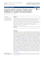 Experienced EFL teachers’ beliefs about feedback on student oral presentations