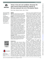 Tennis in hot and cool conditions decreases the rapid muscle torque production capacity of the knee extensors but not of the plantar flexors