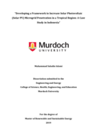 Developing a framework to increase Solar Photovoltaic (Solar PV) microgrid penetration in a tropical region: A case study in Indonesia