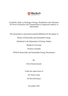 Feasibility study on hydrogen storage, distribution and utilization for power generation and transportation in Sugarcane Industry in Queensland