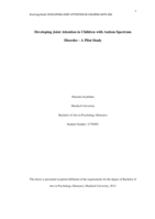 Developing joint attention in children with autism spectrum disorder: A pilot study