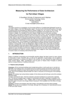 Measuring the performance of solar architecture for peri-urban villages