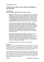 Using narrative ideas to learn about mental illness in the classroom