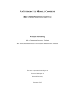 An integrated mobile content recommendation system