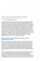 Autism & aspergers in popular Australian cinema post 2000