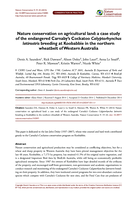 Nature conservation on agricultural land: a case study of the endangered Carnaby’s Cockatoo Calyptorhynchus latirostris breeding at Koobabbie in the northern wheatbelt of Western Australia
