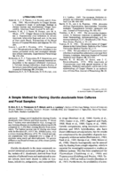 A simple method for cloning Giardia duodenalis from cultures and fecal samples
