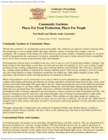 Community gardens: Places for food production, places for people