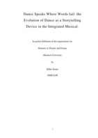 Dance speaks where words fail: The evolution of dance as a storytelling device in the integrated musical