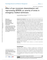 Effect of eye movement desensitization and reprocessing (EMDR) on severity of stress in emergency medical technicians