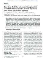 Behavioral flexibility is increased by optogenetic inhibition of neurons in the nucleus accumbens shell during specific time segments
