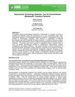 Appropriate technology selection tool for decentralised wastewater treatment systems