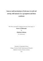 Sources and mechanisms of tolerance to acid soil among wild annual Cicer germplasm and their symbiosis