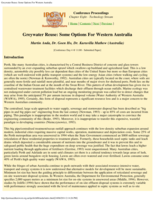 Greywater reuse: Some options for Western Australia