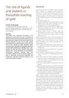 The role of ligands and oxidants in thiosulfate leaching of gold