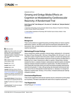 Ginseng and Ginkgo Biloba effects on cognition as modulated by cardiovascular reactivity: A randomised trial
