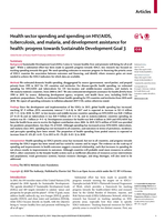 Health sector spending and spending on HIV/AIDS, tuberculosis, and malaria, and development assistance for health: progress towards Sustainable Development Goal 3