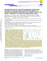 Ultrahigh-performance liquid chromatography tandem mass spectrometry with electrospray ionization quantification of tryptophan metabolites and markers of gut health in serum and plasma — Application to clinical and epidemiology cohorts