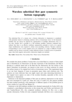 Waveless subcritical flow past symmetric bottom topography
