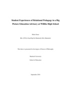 Student experiences of relational pedagogy in a Big Picture Education Advisory at Willibe High School