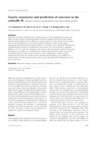 Gastric tonometry and prediction of outcome in the critically ill#Arterial to intramucosal pH gradient and carbon dioxide gradient