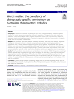 Words matter: The prevalence of chiropractic-specific terminology on Australian chiropractors’ websites
