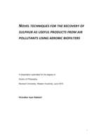 Novel techniques for the recovery of sulphur as useful products from air pollutants using aerobic biofilters