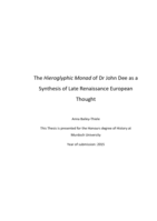 The hieroglyphic Monad of Dr John Dee as a synthesis of late renaissance European thought