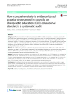 How comprehensively is evidence-based practice represented in councils on chiropractic education (CCE) educational standards: A systematic audit