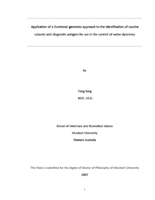 Application of a functional genomics approach to the identification of vaccine subunits and diagnostic antigens for use in the control of swine dysentery