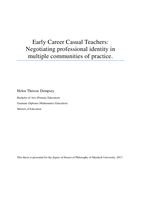 Early career casual teachers: Negotiating professional identity in multiple communities of practice