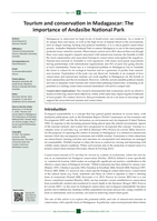 Tourism and conservation in Madagascar: The importance of Andasibe National Park