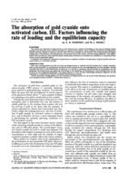 The absorption of gold cyanide onto activated carbon. III. Factors influencing the rate of loading and the equilibrium capacity