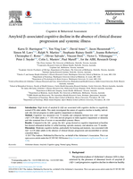 Amyloid β–associated cognitive decline in the absence of clinical disease progression and systemic illness