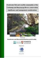Freshwater fish and crayfish communities of the Carbunup and Buayanyup Rivers: conservation significance and management considerations