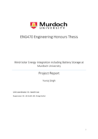 Wind-solar energy integration including battery storage at Murdoch University