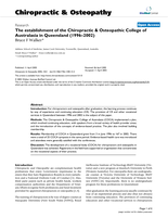 The establishment of the Chiropractic & Osteopathic College of Australasia in Queensland (1996-2002)