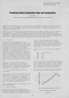 Predicting waste generation rate and composition