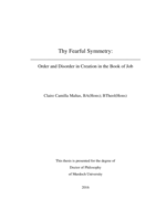 Thy fearful symmetry: Order and disorder in creation in the Book of Job