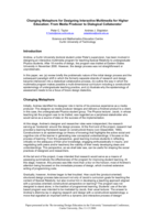Changing metaphors for designing interactive multimedia for higher education: From media producer to dialogical collaborator