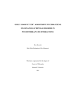 Jolly good nutter: a discursive psychological examination of bipolar disorder in psychotherapeutic interactions