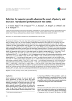Selection for superior growth advances the onset of puberty and increases reproductive performance in ewe lambs