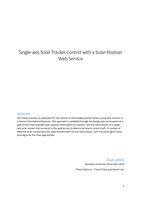 Single-axis solar tracker control with a solar position web service