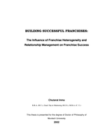 Building successful franchises: the influence of franchise heterogeneity and relationship management on franchise success
