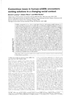 Contentious issues in human-wildlife encounters: Seeking solutions in a changing social context