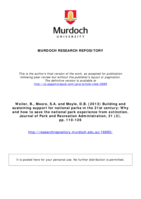 Building and sustaining support for national parks in the 21st century: Why and how to save the national park experience from extinction