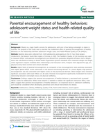 Parental encouragement of healthy behaviors: adolescent weight status and health-related quality of life