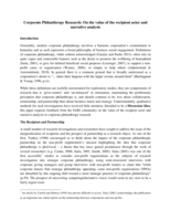 Corporate philanthropy research: On the value of the recipient actor, time and narrative analysis